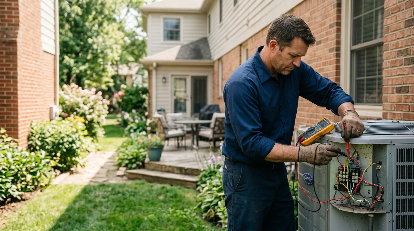 HVAC technician working near Brasher Falls, NY